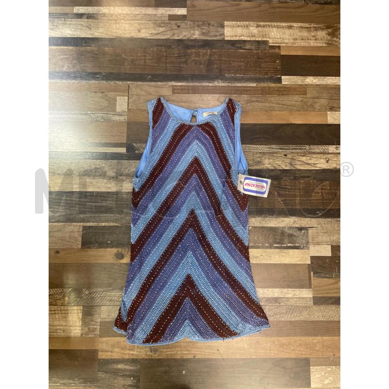 MAGLIA DONNA CANOTTA PERLINE CELESTE OLTRE | Mercatino dell'Usato Montesilvano 1
