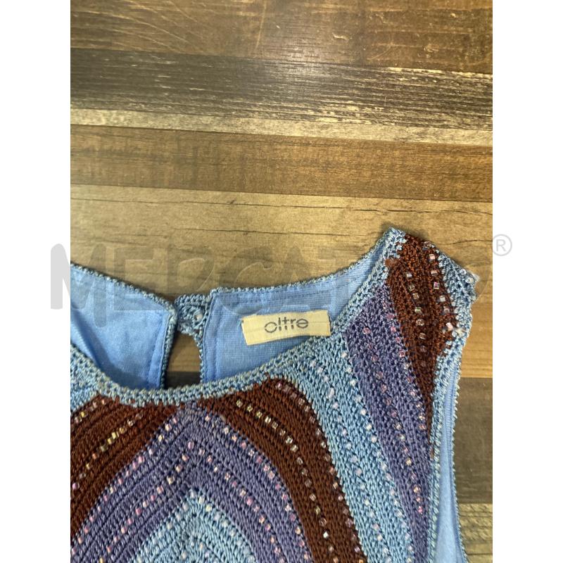 MAGLIA DONNA CANOTTA PERLINE CELESTE OLTRE | Mercatino dell'Usato Montesilvano 2