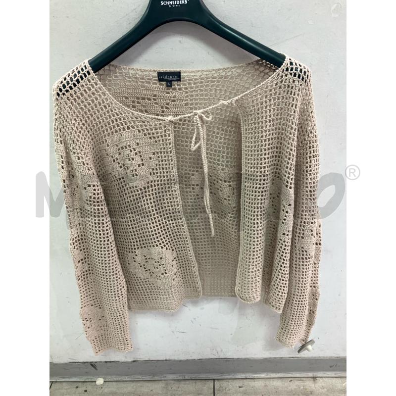 MAGLIA DONNA CARDIGAN UNCINETTO ECRU EVIDENCE  | Mercatino dell'Usato Montesilvano 1