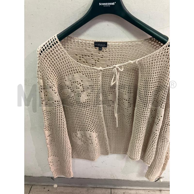 MAGLIA DONNA CARDIGAN UNCINETTO ECRU EVIDENCE  | Mercatino dell'Usato Montesilvano 2