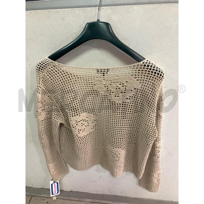 MAGLIA DONNA CARDIGAN UNCINETTO ECRU EVIDENCE  | Mercatino dell'Usato Montesilvano 3