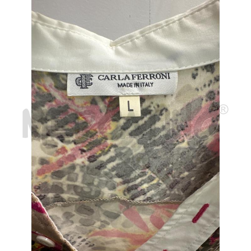 MAGLIA DONNA CARLA FERRONI FANTASIA COLLETTO BIANCO TG L | Mercatino dell'Usato Montesilvano 2