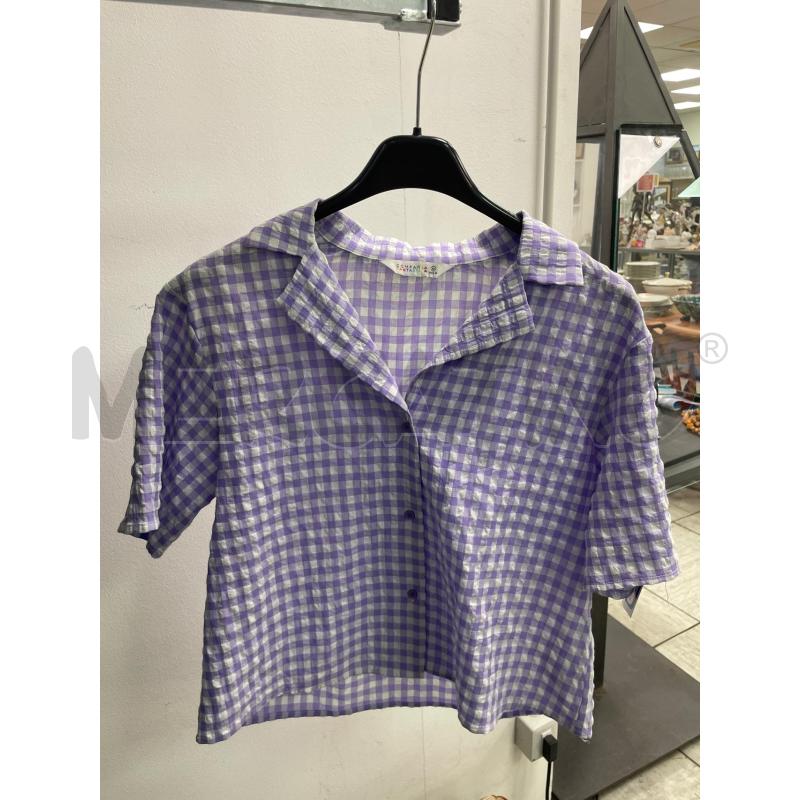 MAGLIA DONNA COMPANIA FANTASTICA BIANCA QUADRETTATA LILLA | Mercatino dell'Usato Montesilvano 1
