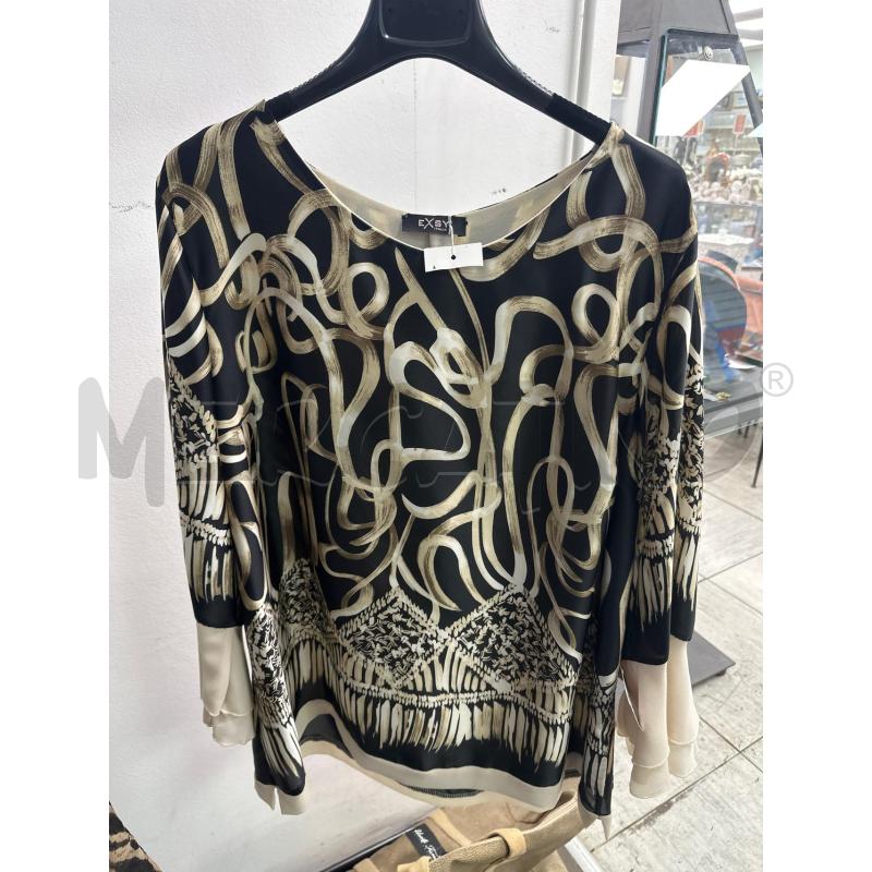 MAGLIA DONNA EXSY NERA FANTASIA DORATA | Mercatino dell'Usato Montesilvano 1