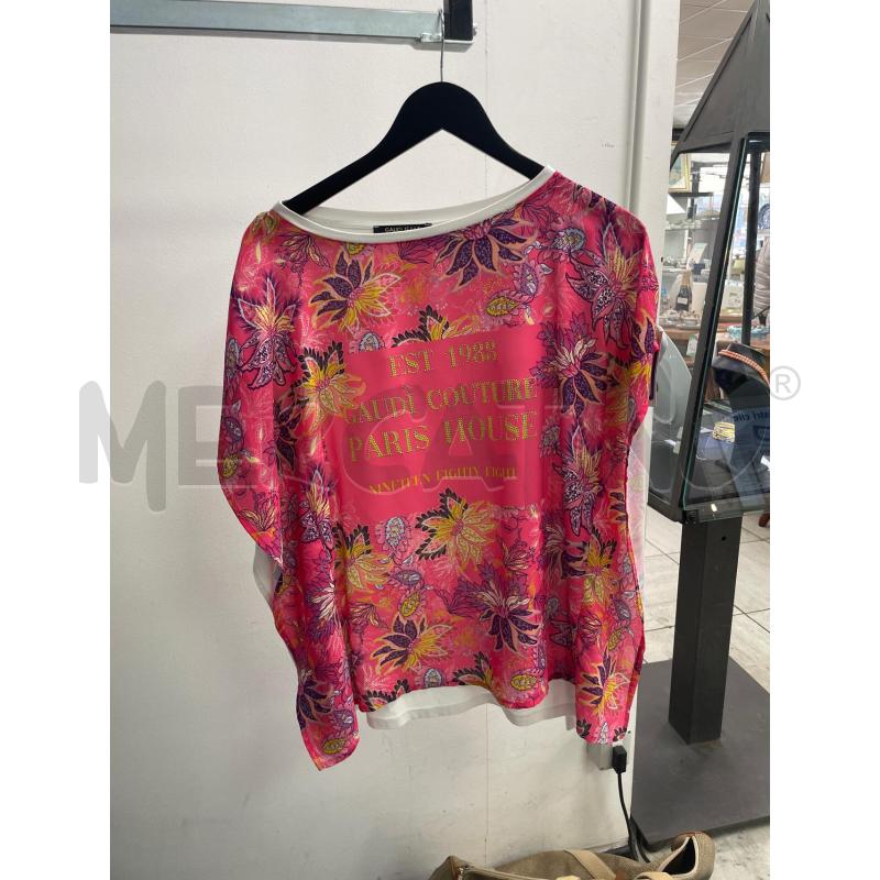 MAGLIA DONNA GAUDÌ JEANS BIANCA FUKSIA STAMPA | Mercatino dell'Usato Montesilvano 1