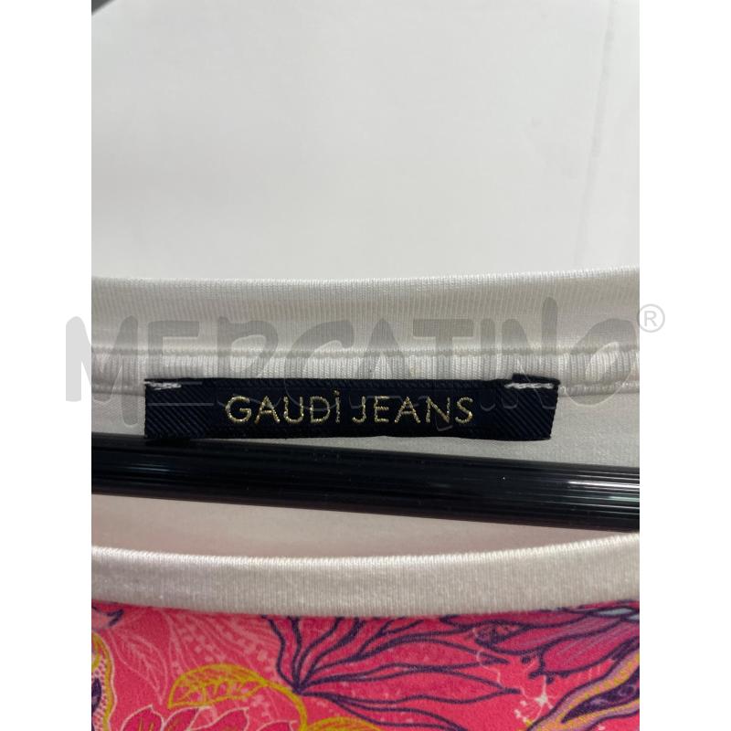 MAGLIA DONNA GAUDÌ JEANS BIANCA FUKSIA STAMPA | Mercatino dell'Usato Montesilvano 2