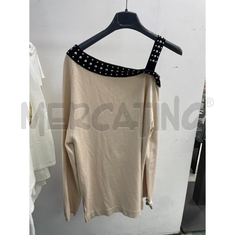 MAGLIA DONNA GHEJTHAH BEIGE BRETELLINE NERE | Mercatino dell'Usato Montesilvano 1