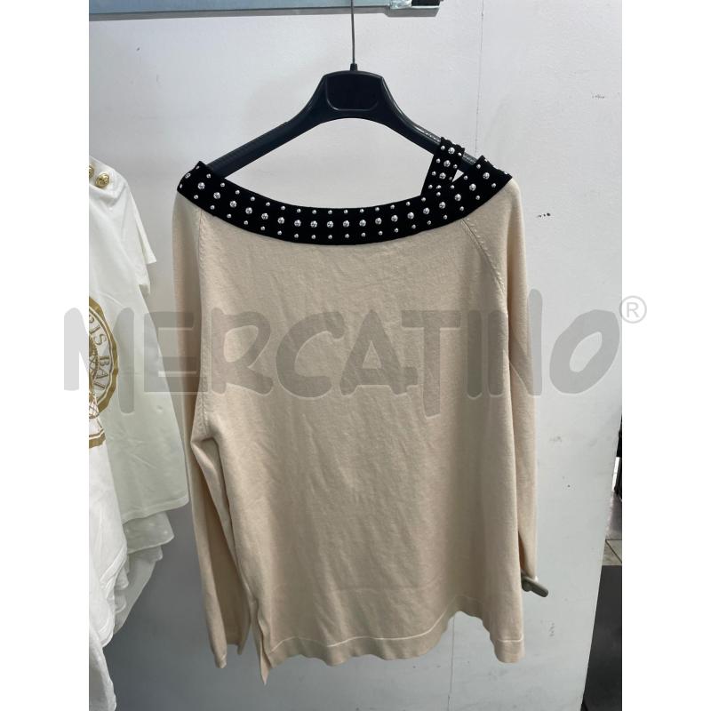 MAGLIA DONNA GHEJTHAH BEIGE BRETELLINE NERE | Mercatino dell'Usato Montesilvano 2