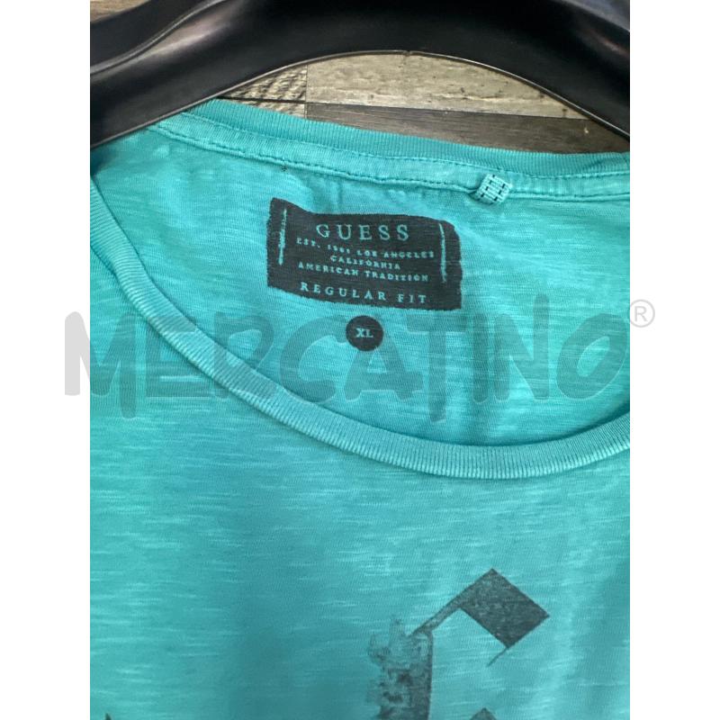 MAGLIA DONNA GUESS AZZURRA STAMPATA NERA | Mercatino dell'Usato Montesilvano 2
