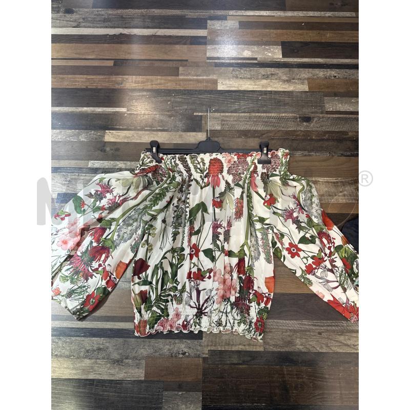 MAGLIA DONNA KANGRA BIANCA FIORATA  | Mercatino dell'Usato Montesilvano 1