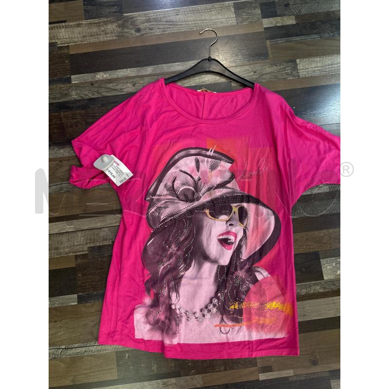 MAGLIA DONNA LIZALU FUKSIA STAMPA DONNA TG GRANDE | Mercatino dell'Usato Montesilvano 1