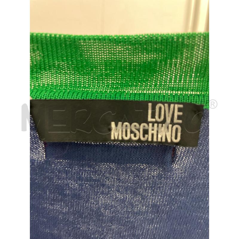 MAGLIA DONNA LOVE MOSCHINO CROP BLU VERDE MEZZA MANICA | Mercatino dell'Usato Montesilvano 2