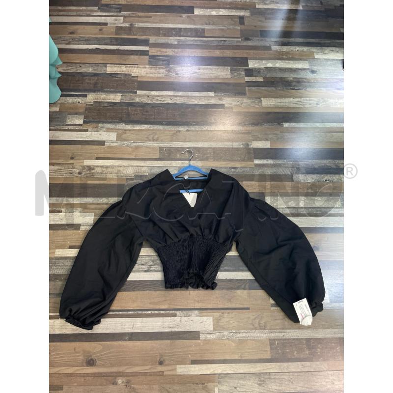 MAGLIA DONNA LUMINA NERA SCOLLO V ARRICCIATA MANICA LUNGA | Mercatino dell'Usato Montesilvano 1