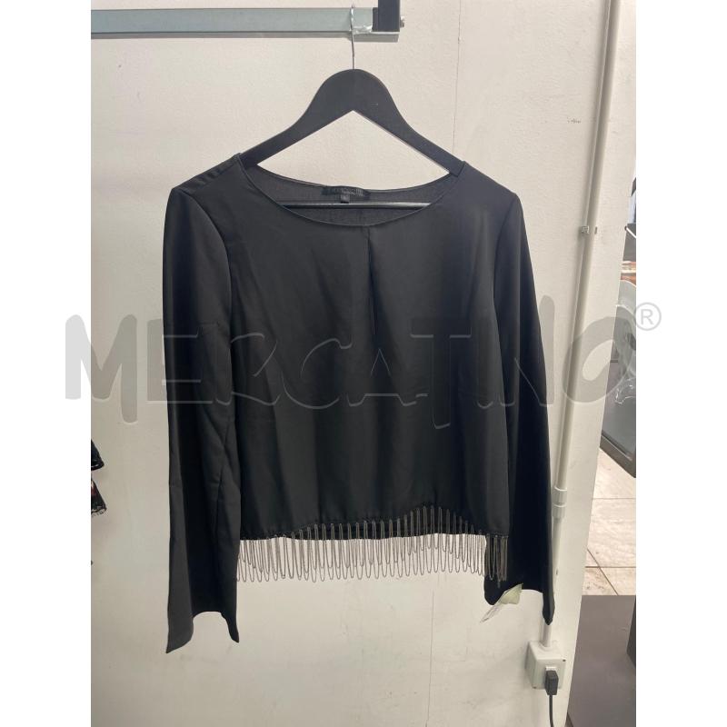MAGLIA DONNA MANOSQUE NERA CATENINE CROP | Mercatino dell'Usato Montesilvano 1