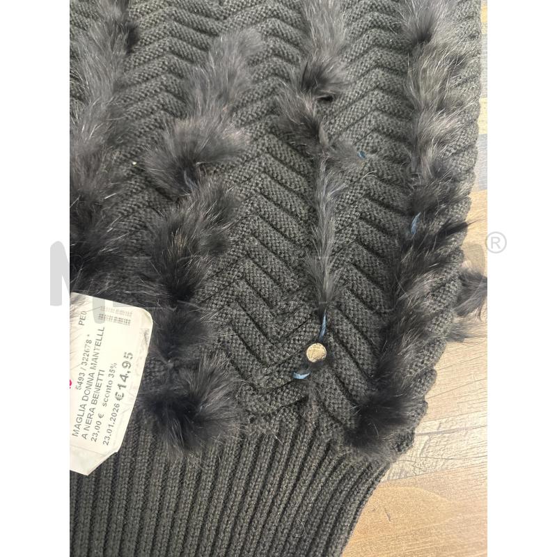MAGLIA DONNA MANTELLLA NERA BENETTI | Mercatino dell'Usato Montesilvano 3