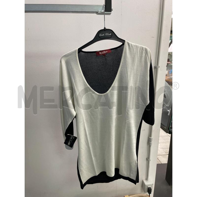 MAGLIA DONNA MAX MARA BIANCA NERA TG L | Mercatino dell'Usato Montesilvano 1