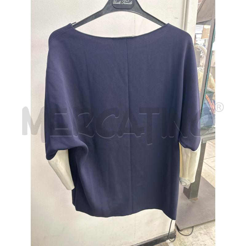 MAGLIA DONNA MAX MARA BLU MANICHE RIGHE BIANCHE  | Mercatino dell'Usato Montesilvano 3