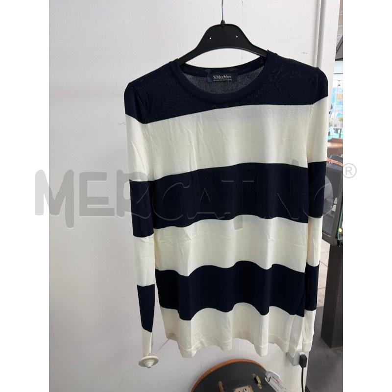 MAGLIA DONNA MAX MARA RIGA BLU BIANCA TG S | Mercatino dell'Usato Montesilvano 1