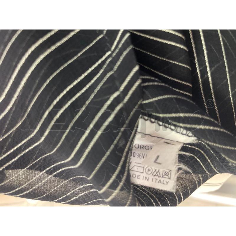 MAGLIA DONNA NERA VELATA GEORGETTE RIGHINE BIANCHE | Mercatino dell'Usato Montesilvano 3