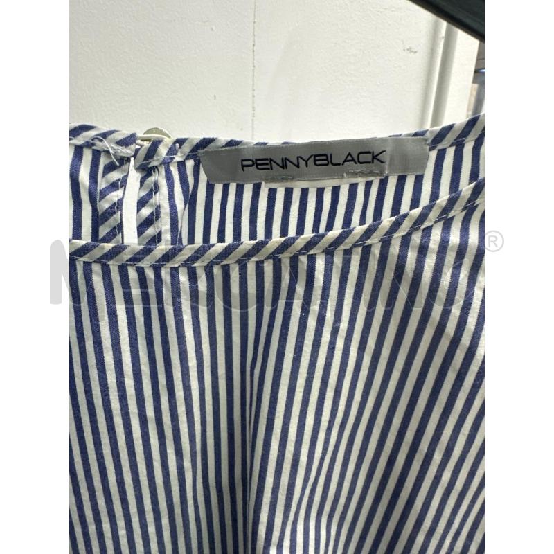MAGLIA DONNA PENNY BLACK AZZURRA BIANCA RIGHE  | Mercatino dell'Usato Montesilvano 2