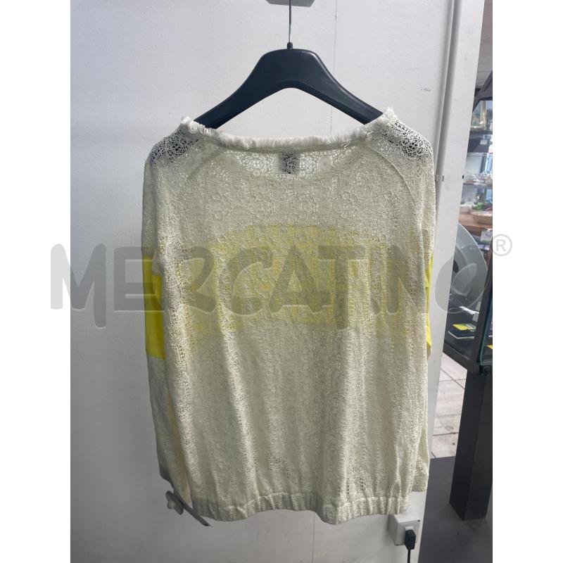MAGLIA DONNA PINKO PIZZO BEIGE BANDA GIALLA | Mercatino dell'Usato Montesilvano 3