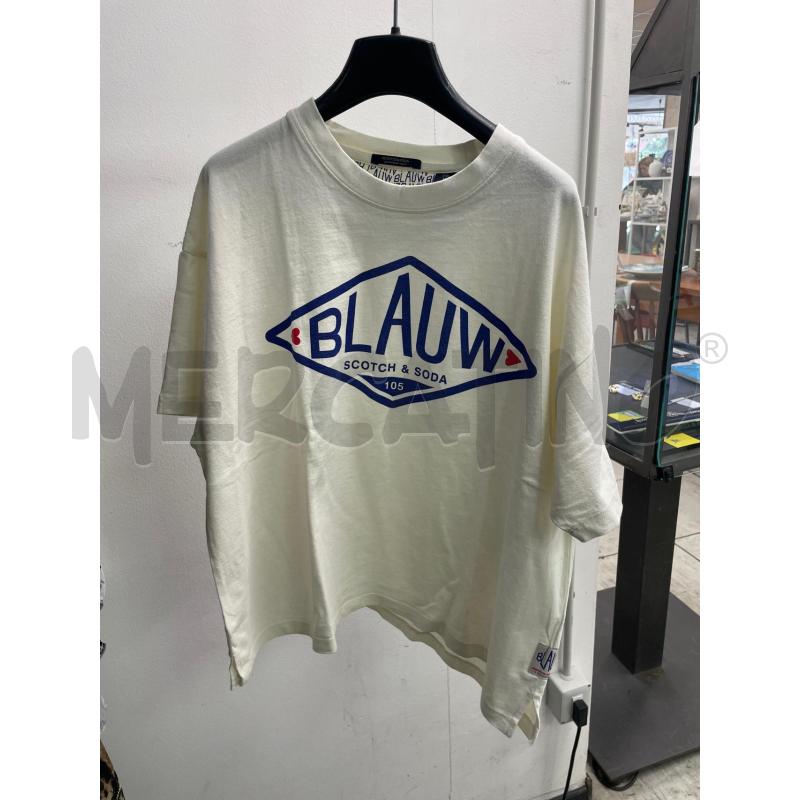 MAGLIA DONNA SCOTCH&SODA BIANCA SCRITTA BLU | Mercatino dell'Usato Montesilvano 1