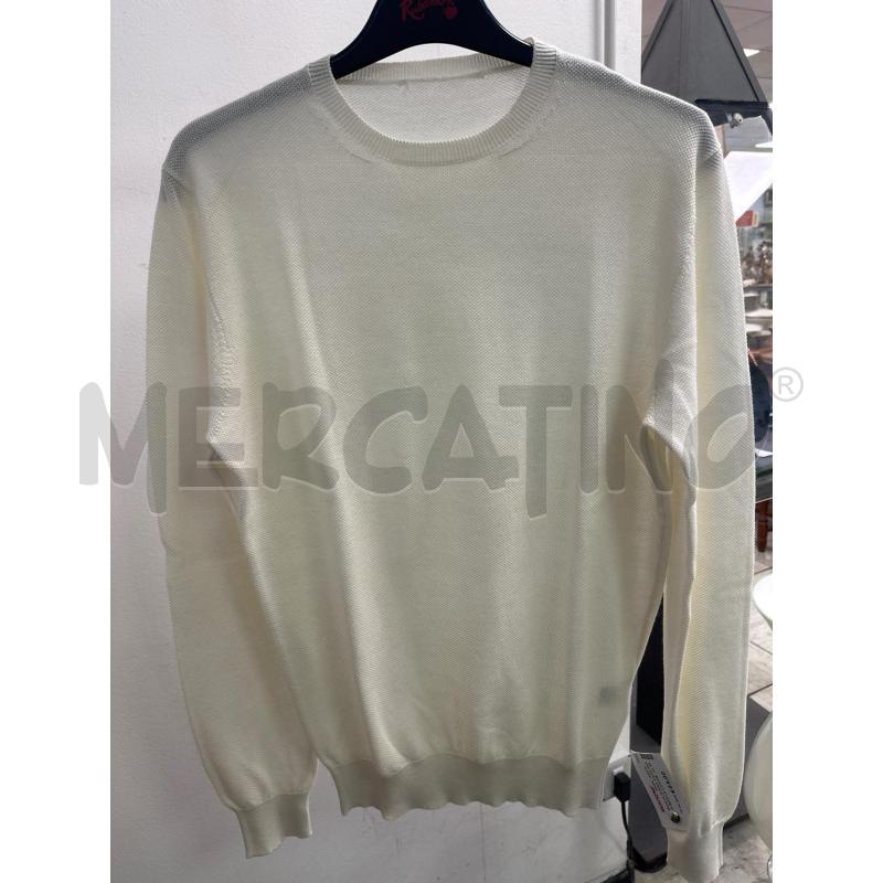 MAGLIA DONNA SMARCHIATA BIANCA COTONE CACHEMIRE | Mercatino dell'Usato Montesilvano 1
