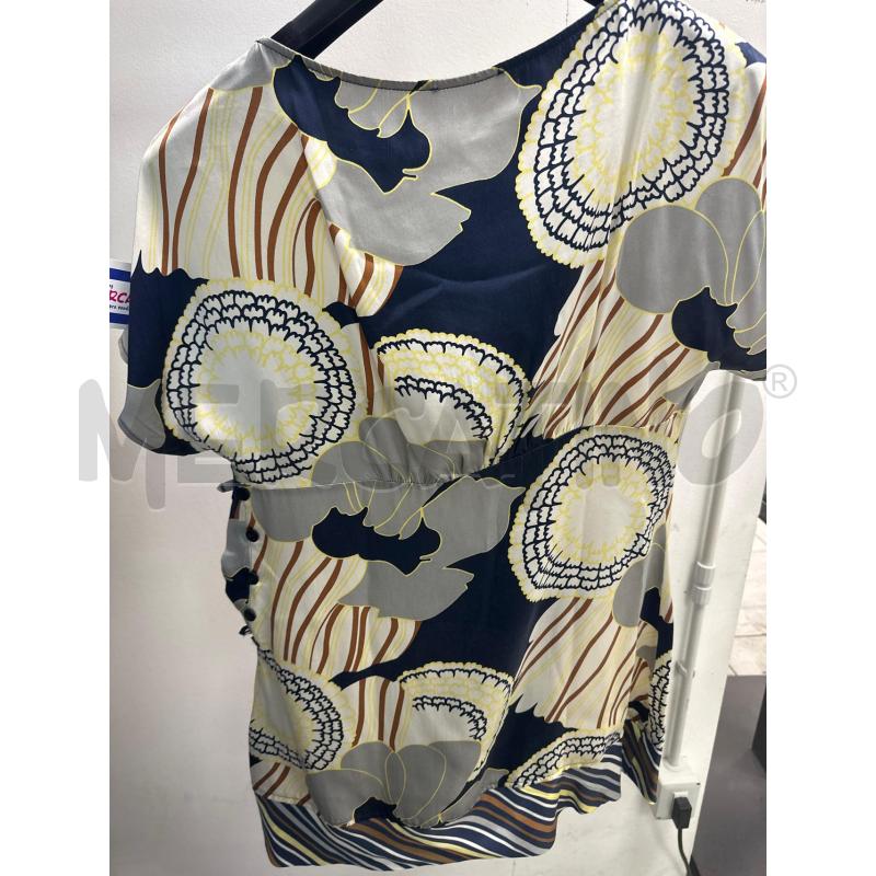 MAGLIA DONNA SMARCHIATA SETA BIANCA AZZURRA BLU FANTASIA  | Mercatino dell'Usato Montesilvano 3