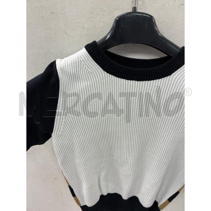 MAGLIA DONNA SMARCHIATA SMANICATA NERA BIANCA MARRO | Mercatino dell'Usato Montesilvano 2