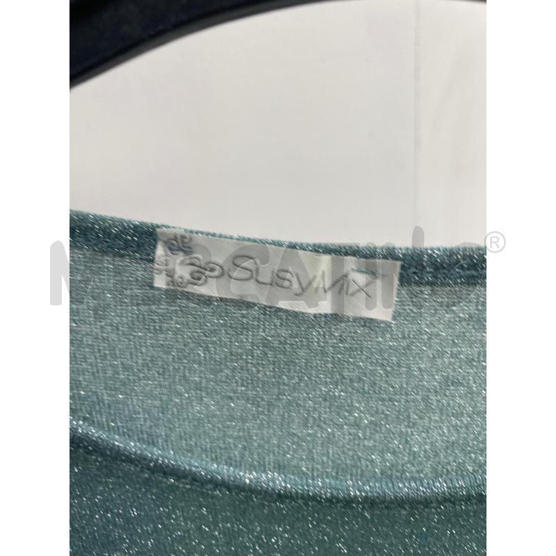 MAGLIA DONNA SUSY MIX LUREX AZZURRA MANICA 3/4 | Mercatino dell'Usato Montesilvano 2