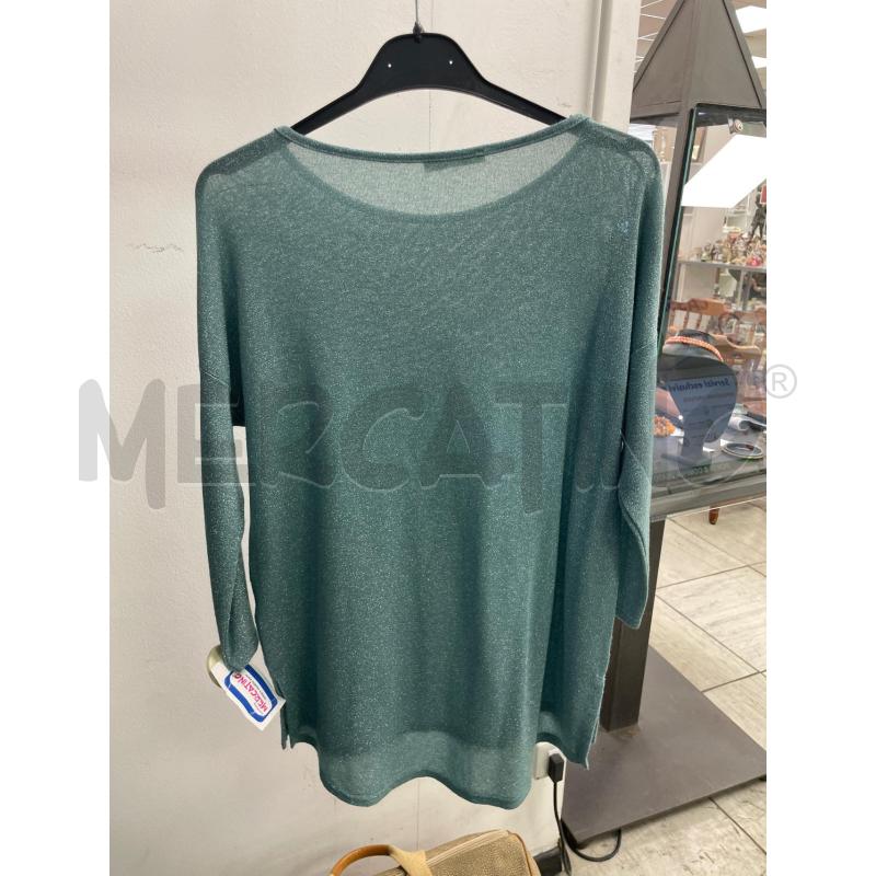 MAGLIA DONNA SUSY MIX LUREX AZZURRA MANICA 3/4 | Mercatino dell'Usato Montesilvano 3