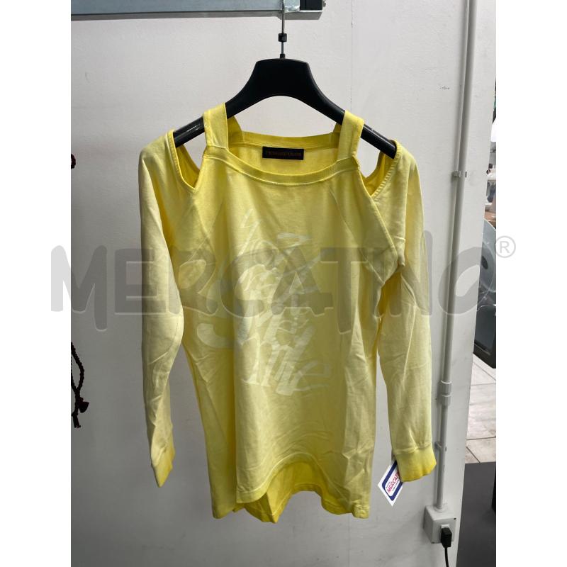 MAGLIA DONNA TRUSSARDI JEANS GIALLA SFUMATA SCRITTA | Mercatino dell'Usato Montesilvano 1