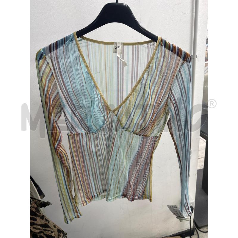 MAGLIA DONNA VELATA ZINCO TURCHESE RIGHINE MARRO GIALLE  | Mercatino dell'Usato Montesilvano 1