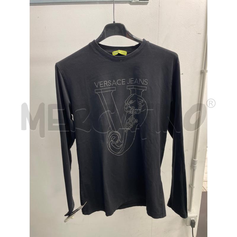 MAGLIA DONNA VERSACE JEANS NERA LOGATA PUNTINI ARGENTATI | Mercatino dell'Usato Montesilvano 1