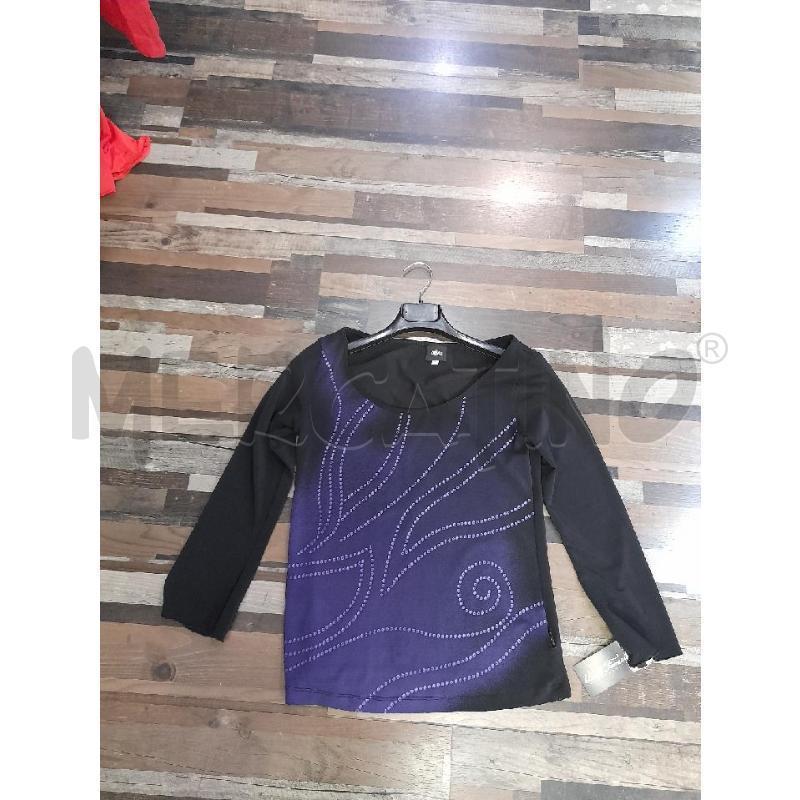 MAGLIA DONNA VERSACE NERA PALLINI VIOLA | Mercatino dell'Usato Montesilvano 1