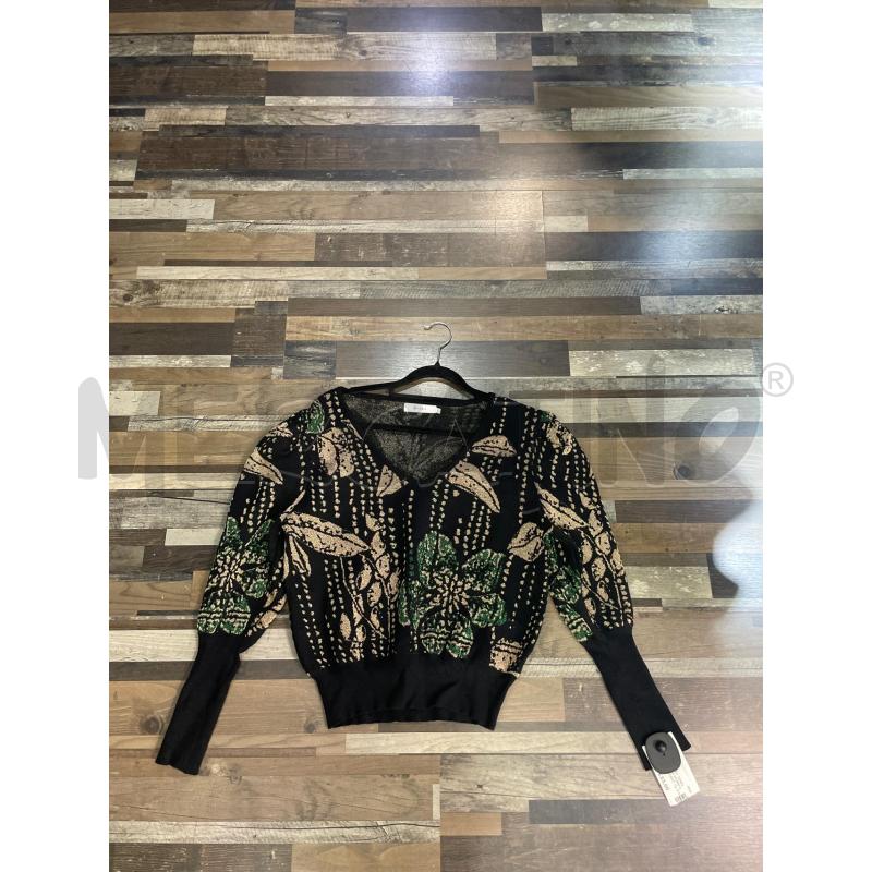 MAGLIA DONNA VICBEE NERO FOGLIE DORATE | Mercatino dell'Usato Montesilvano 1