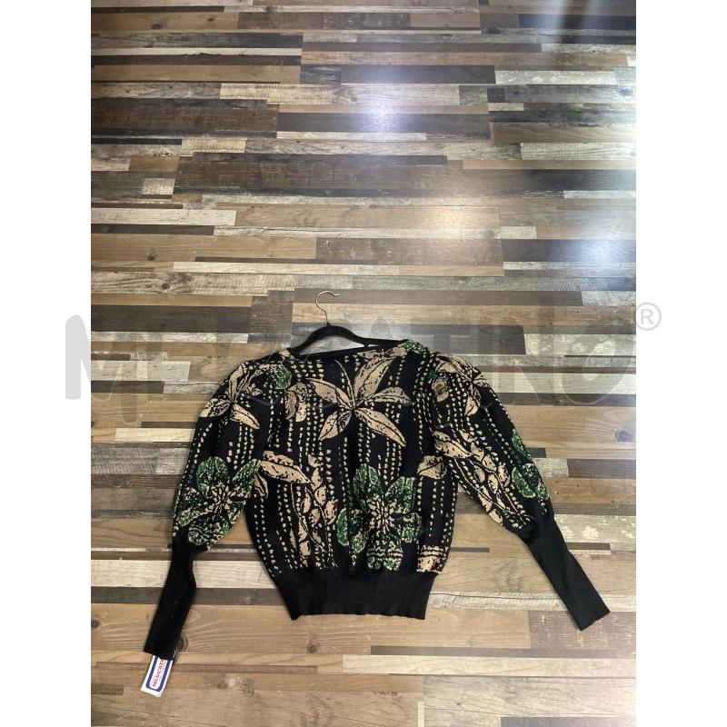 MAGLIA DONNA VICBEE NERO FOGLIE DORATE | Mercatino dell'Usato Montesilvano 3