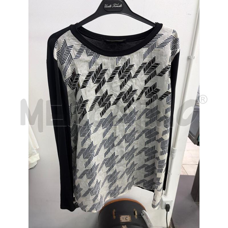 MAGLIA DONNA WEEKEND MAX MARA BIANCA BLU RIGHINE PAILLETTES | Mercatino dell'Usato Montesilvano 1