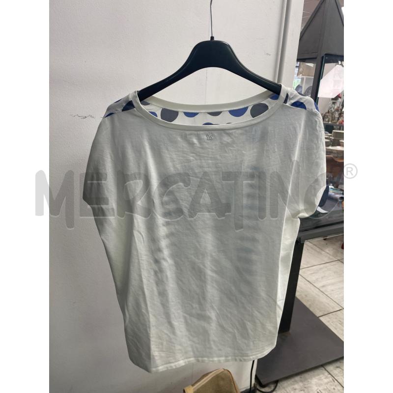 MAGLIA DONNA WEEKEND MAX MARA BIANCA RIGHE PUNTINI GRIGIO BLU | Mercatino dell'Usato Montesilvano 3