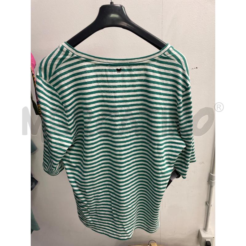 MAGLIA DONNA WEEKEND MAX MARA RIGHINE BIANCHE VERDI LINO | Mercatino dell'Usato Montesilvano 3