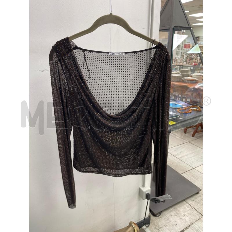 MAGLIA DONNA ZARA MARRO VELATA GLITTER ARANCIONI | Mercatino dell'Usato Montesilvano 1
