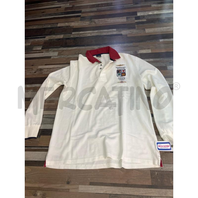MAGLIA UOMO AEREONAUTICA MIITARE BIANCA COLLO ROSSO TG XLL | Mercatino dell'Usato Montesilvano 1