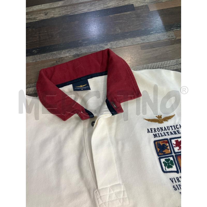 MAGLIA UOMO AEREONAUTICA MIITARE BIANCA COLLO ROSSO TG XLL | Mercatino dell'Usato Montesilvano 2