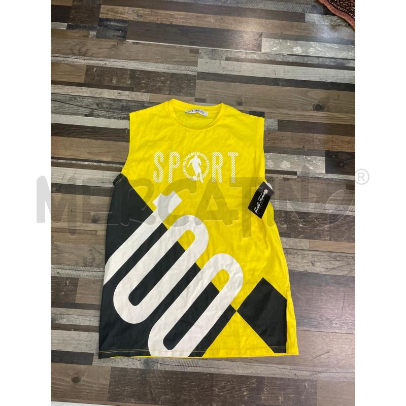MAGLIA UOMO CANOTTA BIANCA GIALLA BIKKEMBERGS TG 16 ANNI | Mercatino dell'Usato Montesilvano 1
