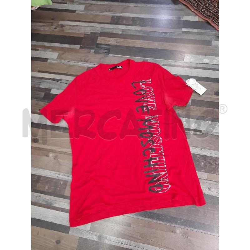 MAGLIA UOMO LOVE MOSCHINO ROSSO SCRITTA NERA  | Mercatino dell'Usato Montesilvano 1
