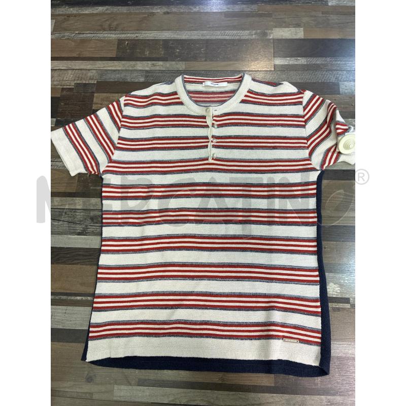 MAGLIA UOMO TAKESHY KUROSAWA BIANCA RIGHINE ROSSE BLU | Mercatino dell'Usato Montesilvano 1