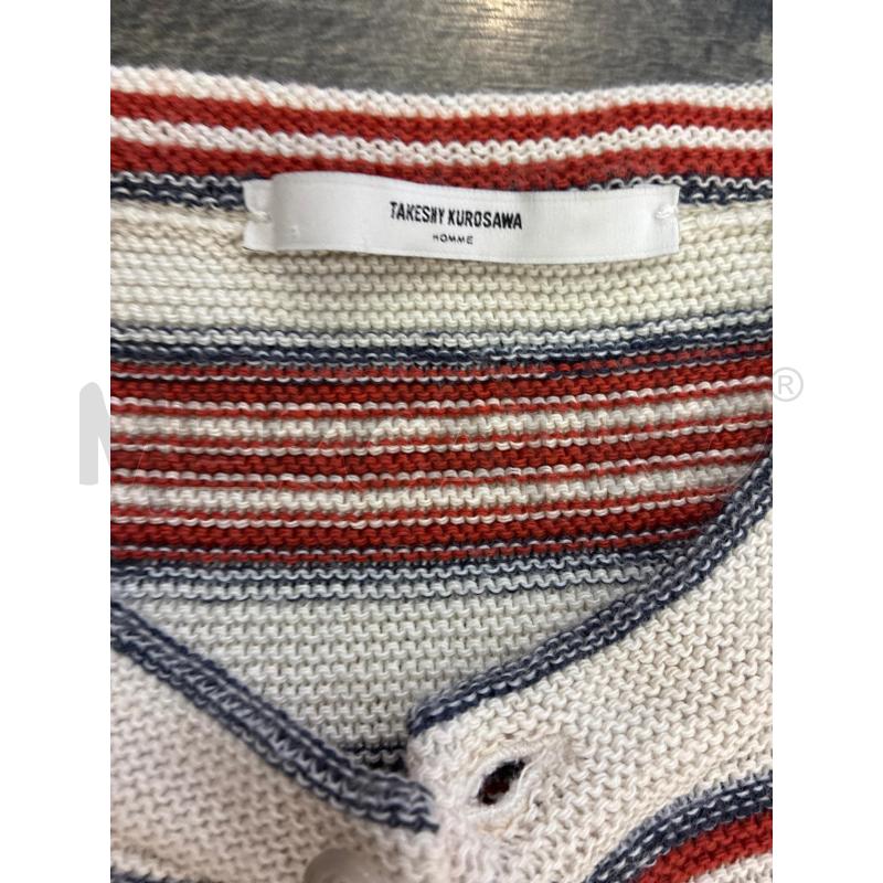 MAGLIA UOMO TAKESHY KUROSAWA BIANCA RIGHINE ROSSE BLU | Mercatino dell'Usato Montesilvano 2