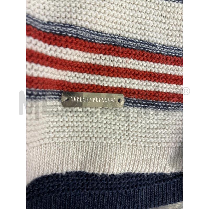 MAGLIA UOMO TAKESHY KUROSAWA BIANCA RIGHINE ROSSE BLU | Mercatino dell'Usato Montesilvano 3