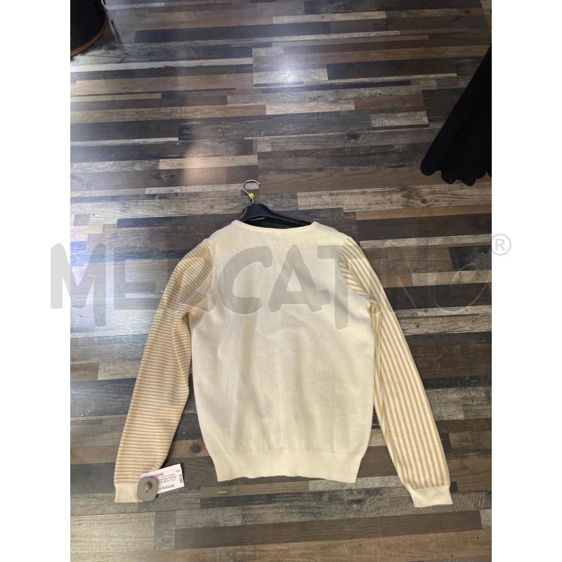 MAGLIONE DONNA BLUNE BEIGE RIGHINE DORATE | Mercatino dell'Usato Montesilvano 3