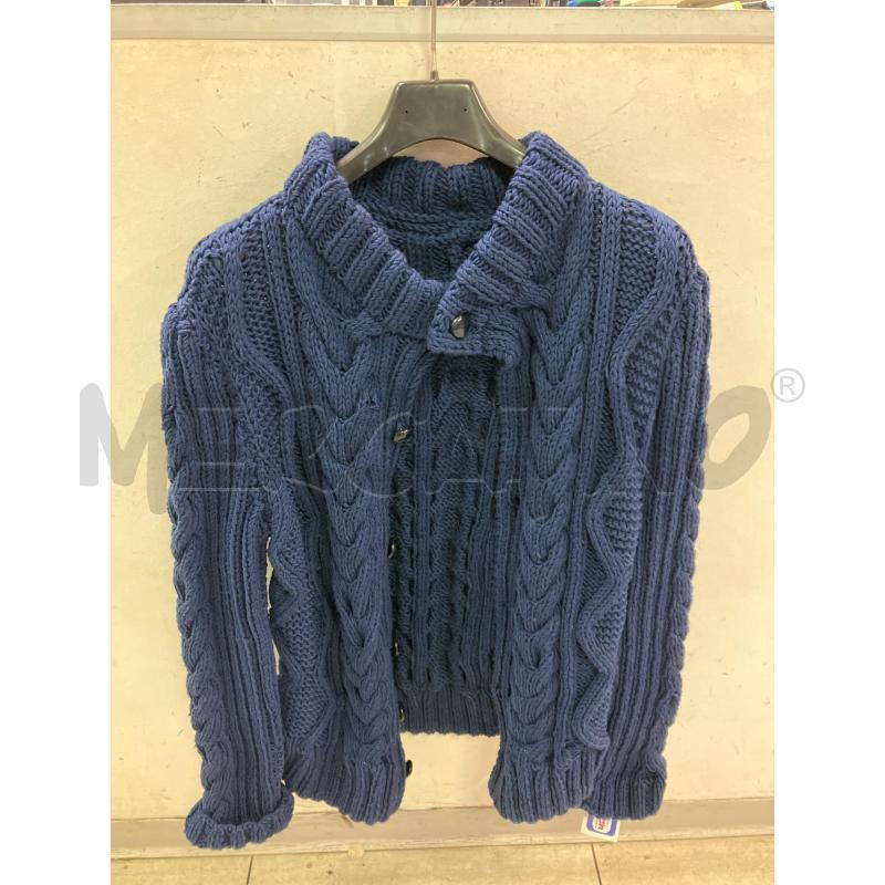 MAGLIONE UOMO FATTO A MANO SMARCHIATO INTRECCIATO BLU | Mercatino dell'Usato Montesilvano 1